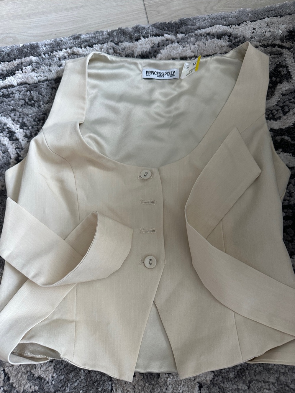 Princess Polly Beige Sleeveless Blazer Vest